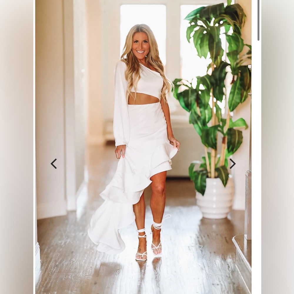 Hazel and Olive White Ruffle Dress
